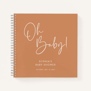 Cuaderno Naranja moderna de Boho GenderNeutral Invitado de 