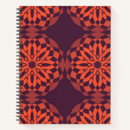 Cuaderno Naranja morado fresco, único, moderno abstracto de
