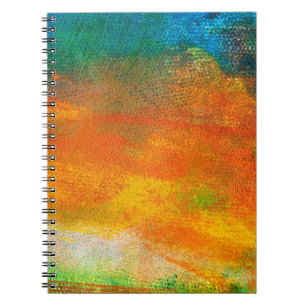 Cuaderno Naranja multicolor y pintura de acrílico abstracto