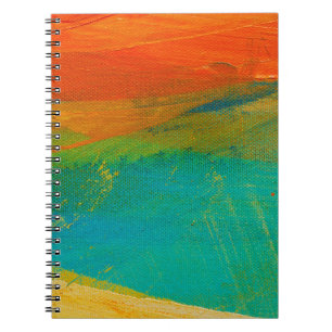 Cuaderno Naranja multicolor y pintura de acrílico abstracto