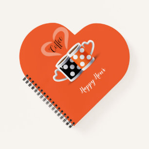 Cuaderno Naranja + Negro Color Café Diseño Moderno