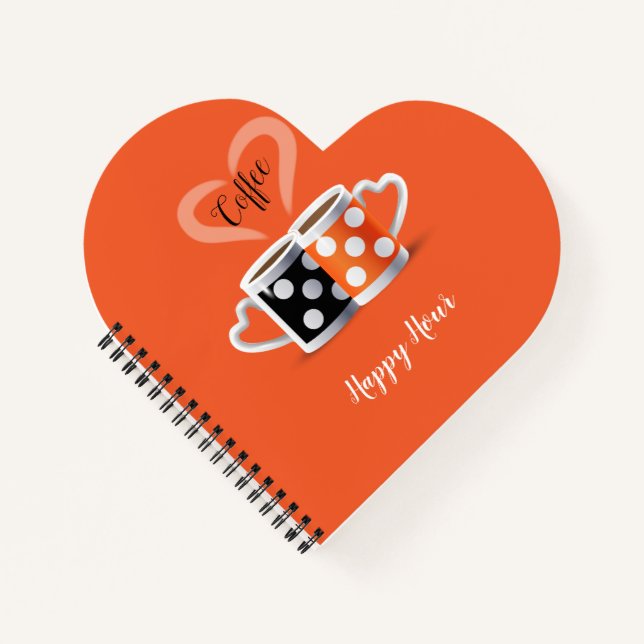 Cuaderno Naranja + Negro Color Café Diseño Moderno (Anverso)