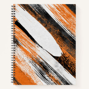 Cuaderno Naranja, negro y pincel blanco