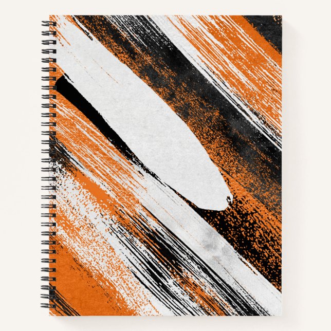 Cuaderno Naranja, negro y pincel blanco (Anverso)