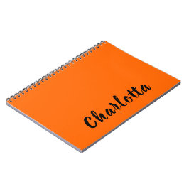 Cuaderno Naranja Neon Sunset Personalizado de color sólido 