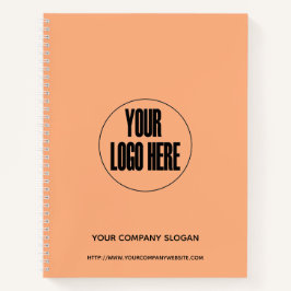Cuaderno Naranja Pastel con logotipo de la empresa personal