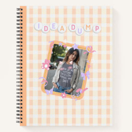 Cuaderno Naranja Pastel ligero morado rosado con imagen cos