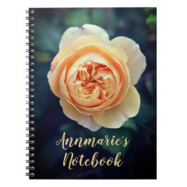 Cuaderno Naranja Peachy Rosa Flor de jardín personalizado