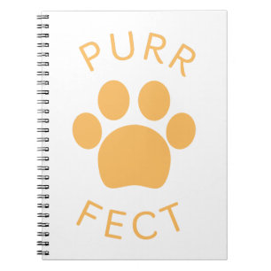 Cuaderno Naranja perfecto para el gato Purr Paw Print