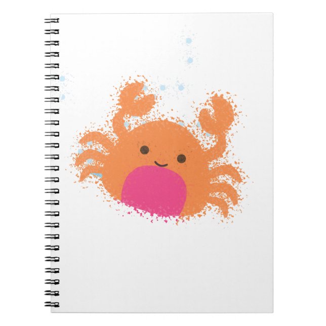 Cuaderno Naranja Personalizado Cangrejo (Frente)