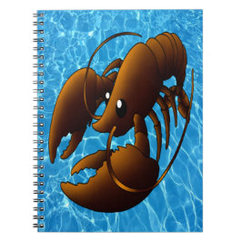 Cuaderno Naranja Personalizado Cute Lobster