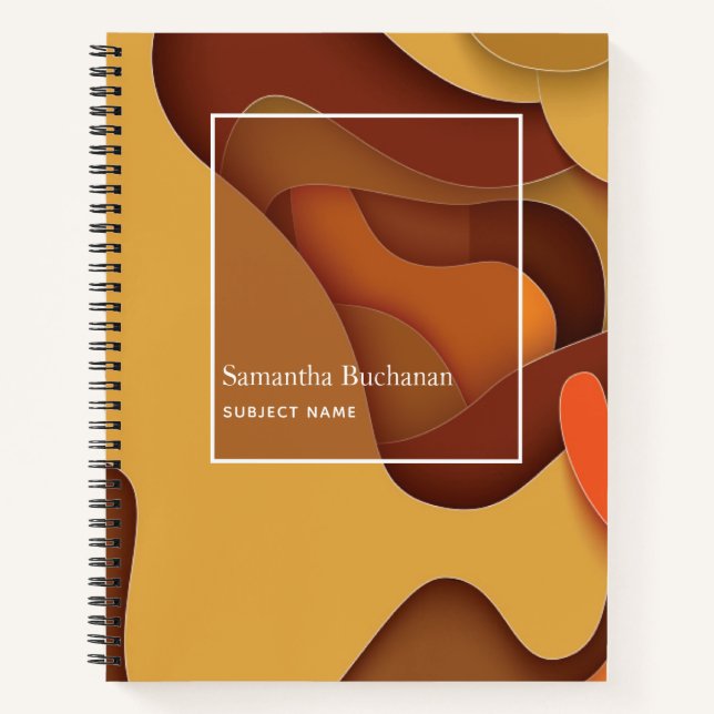 Cuaderno Naranja personalizado Resumen de patrón gráfico (Anverso)