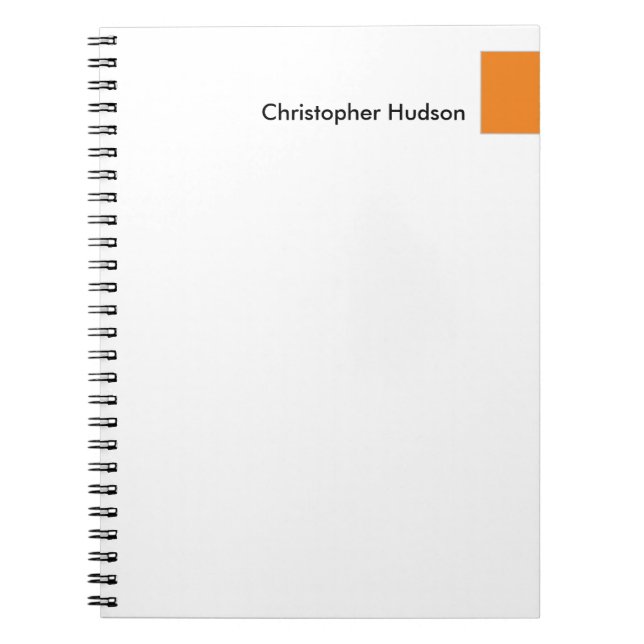 Cuaderno Naranja Profesional Blanco Simple Plano Creativo (Frente)