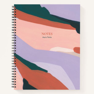 Cuaderno Naranja Púrpura Verde   Arte abstracto moderno