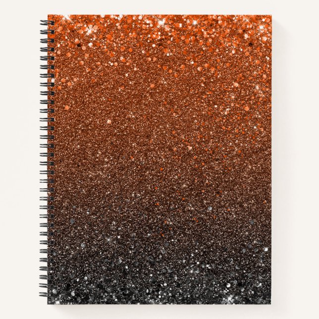 Cuaderno Naranja, Purpurina de color negro y blanco ómbre (Anverso)