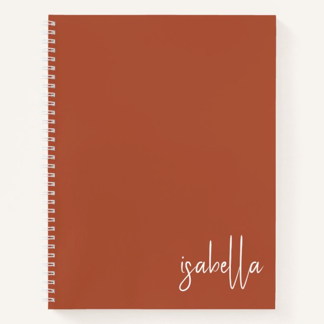 Cuaderno Naranja Quemado de polvo personalizado (Anverso)