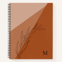 Cuaderno Naranja quemado moderno Terra Cotta Monograma