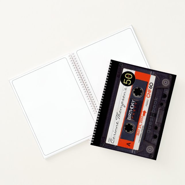 Cuaderno Naranja Retro Audiotape 50 cumpleaños Guest Book 2 (Interior)