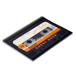 Cuaderno Naranja Retro Audiotape 70 cumpleaños libro de in