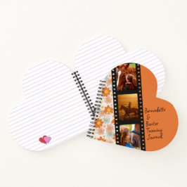 Cuaderno Naranja Retro Daisy 3 Foto Collage Nombre del caba