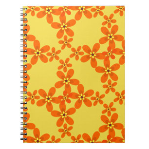 Cuaderno naranja retro de papel tapiz 1970