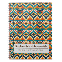 Naranja retro funky personalizado Verde azulado