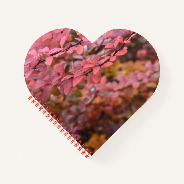 Cuaderno Naranja Rojo Foliage otoño deja foto de la natural (Anverso)