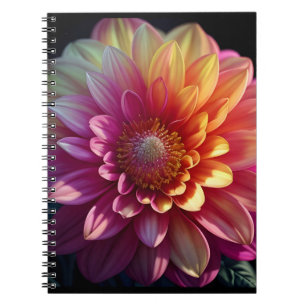 Cuaderno Naranja Rojo Rosa Morado Amarillo Flor Dahlia