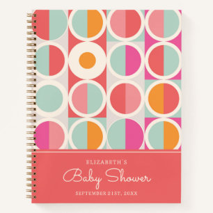 Cuaderno Naranja rosa azul geométrico BABY SHOWER