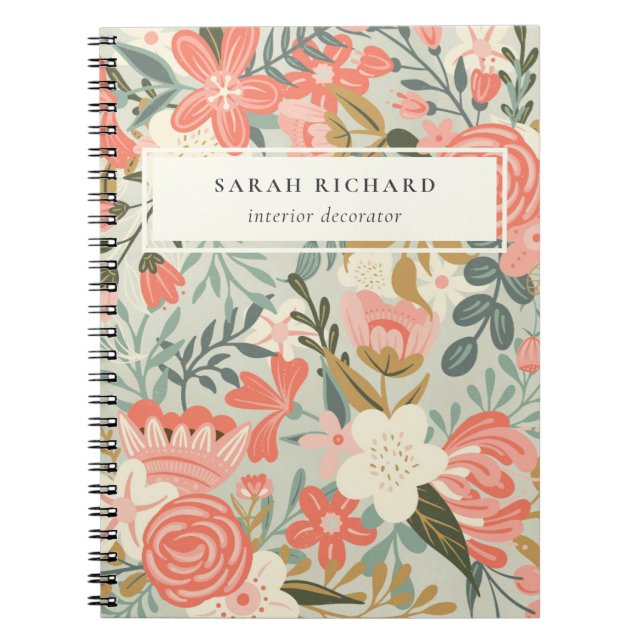 Cuaderno Naranja Rubor Verde azulado Blue Green Lace Ambros (Frente)