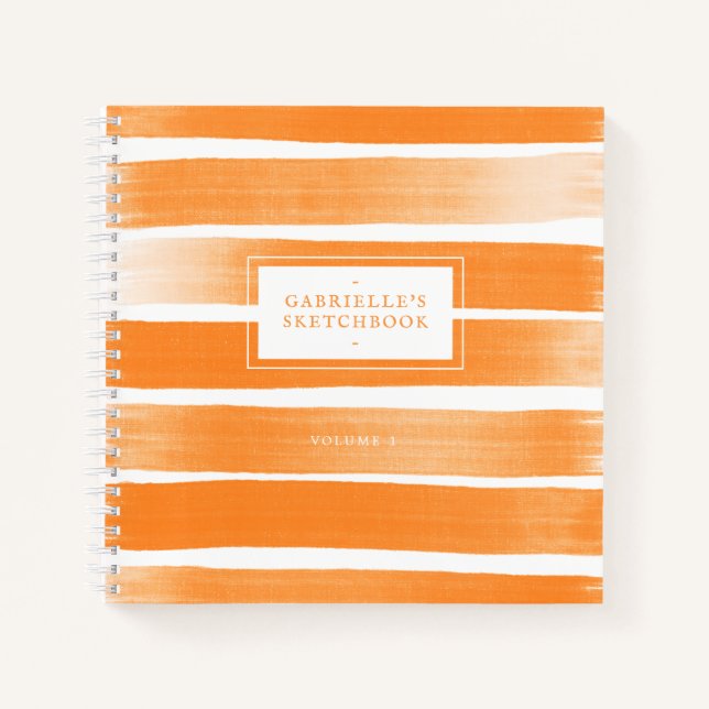 Cuaderno Naranja Sketchbook Strips Your Name Journal (Anverso)