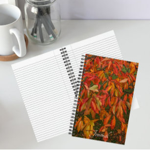 Cuaderno Naranja Sourwood Autumn deja botánica
