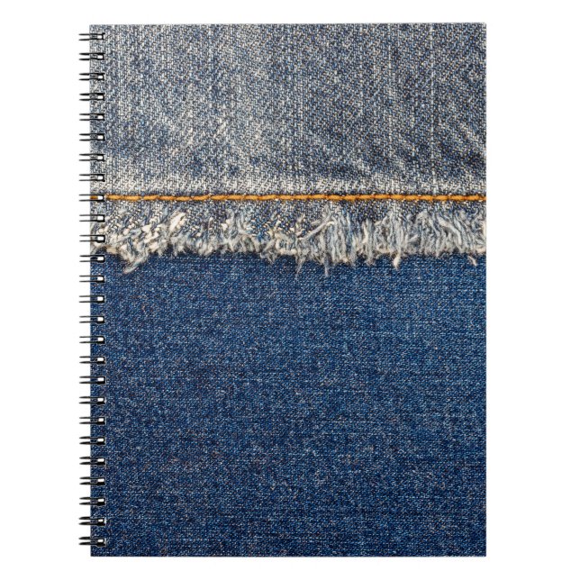 Cuaderno Naranja Stitch, Parche De Doble Denim. (Frente)