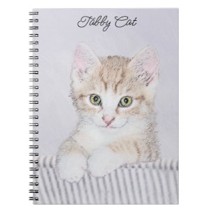 Cuaderno Naranja Tabby Kitten Pintura - Arte Gato Original
