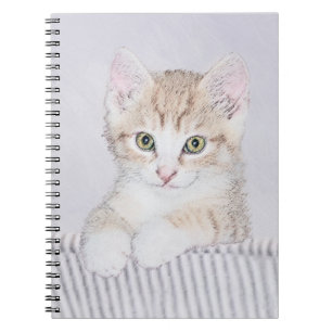 Cuaderno Naranja Tabby Kitten Pintura - Arte Gato Original