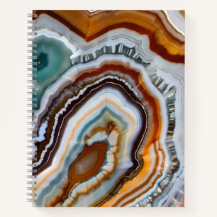 Cuaderno Naranja Terracotta White Black Agate Geode