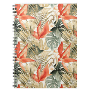 Cuaderno Naranja Tropical Anthurium Selva Floral