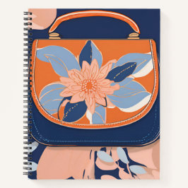 Cuaderno Naranja tropical azul Ai arte Espiral portátil
