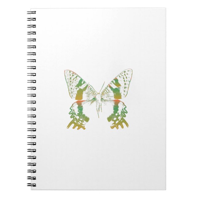 Cuaderno Naranja verde moth de insectos (Frente)