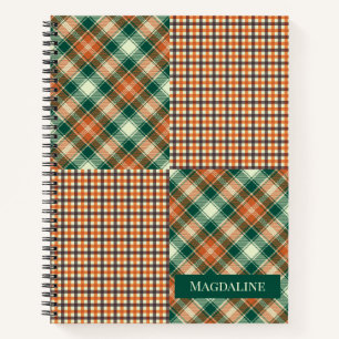 Cuaderno Naranja verde personalizado con pantalla plana mod