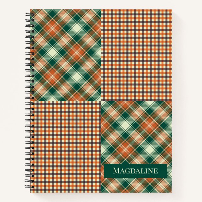 Cuaderno Naranja verde personalizado con pantalla plana mod (Anverso)