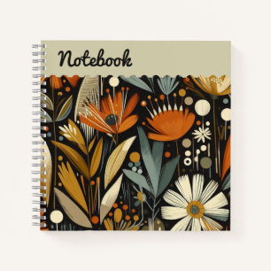 Cuaderno Naranja Wildflowers Folk Bloom
