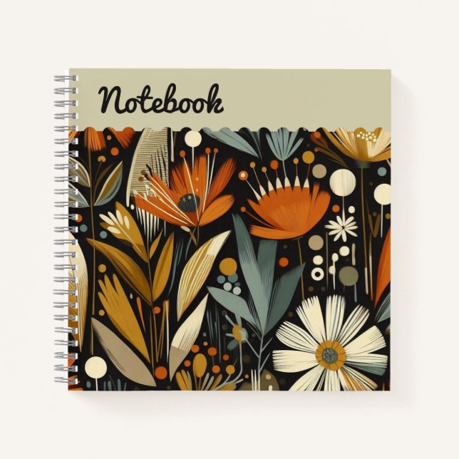 Cuaderno Naranja Wildflowers Folk Bloom (Anverso)