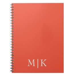 Cuaderno Naranja y Blanco | Monograma Moderno
