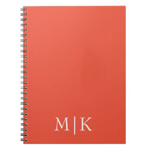 Cuaderno Naranja y Blanco Monograma Moderno