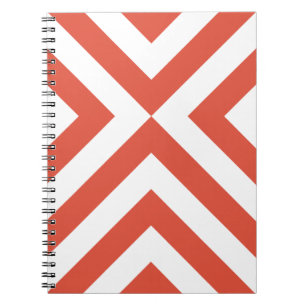 Cuaderno Naranja y cheurones blancos
