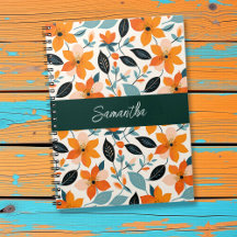 Naranja y flor azul personalizado