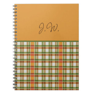 Cuaderno Naranja y Green Gingham