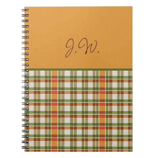 Cuaderno Naranja y Green Gingham (Frente)