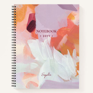 Cuaderno Naranja y púrpura   Arte abstracto moderno persona